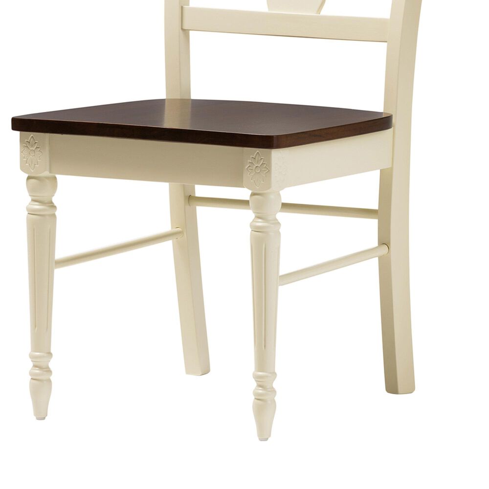 Baxton Studio Napoleon Side Chair in Antique Cherry and Buttermilk (Set of 2), , large