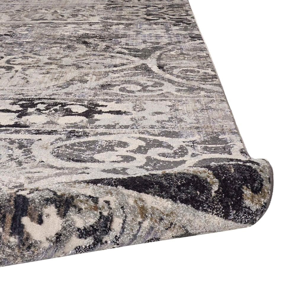 Feizy Kano 3871F 4&#39;3&quot; x 6&#39;3&quot; Charcoal and Ivory Area Rug, , large