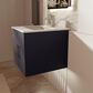 Lexora Home Geneva 24" Single Bathroom Vanity in Navy Blue with 2 cm White Quartz Top and Rectangular Sink, , large