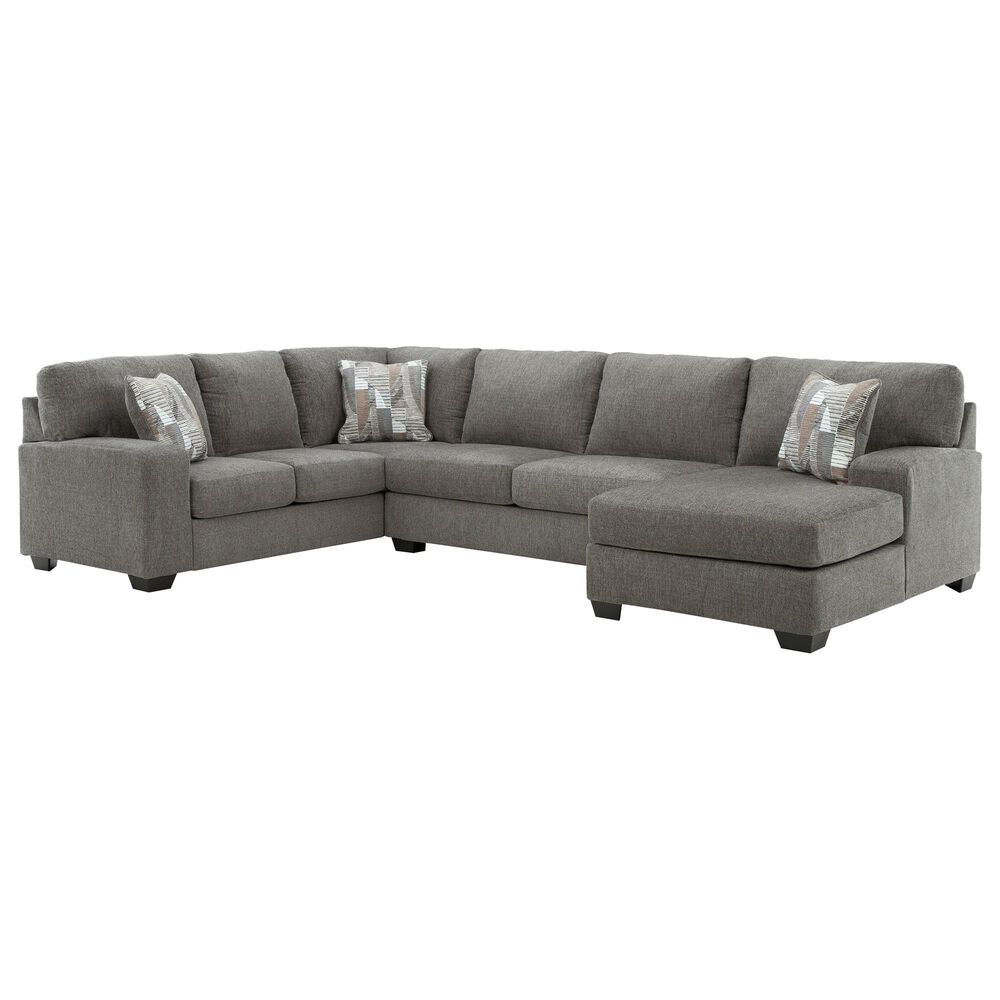 Ashley Clarington 3-Piece Right Facing Sectional with Chaise in Greystone, , large