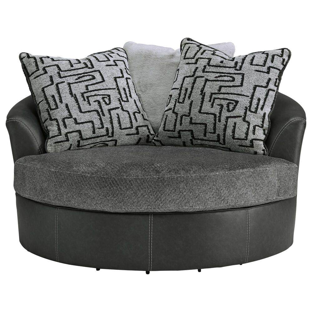 Ashley Brixley Pier Oversized Swivel Accent Chair in Graphite, , large