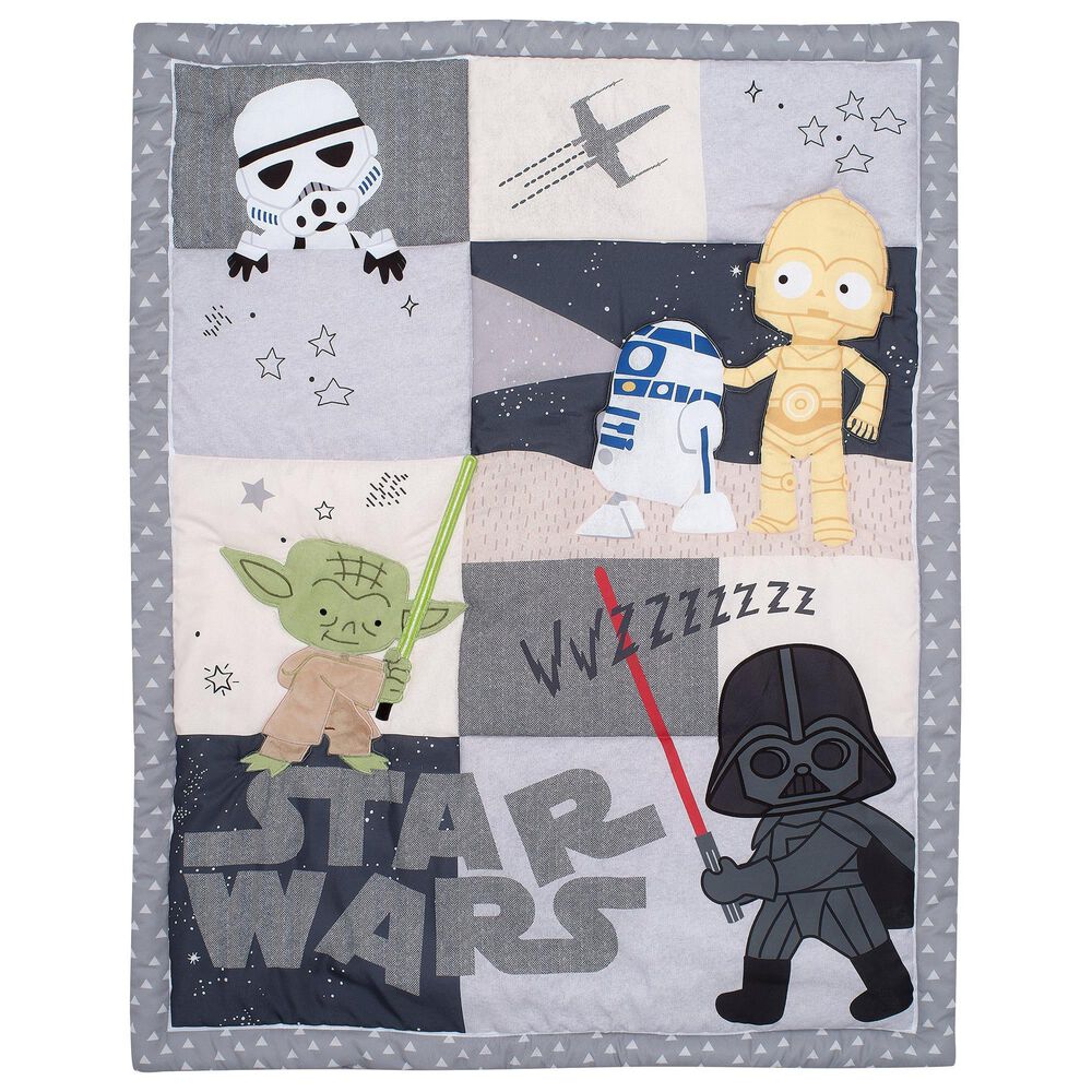 Lambs and Ivy Star Wars Classic 3-Piece Crib Bedding Set in Gray, Green, White and Black, , large