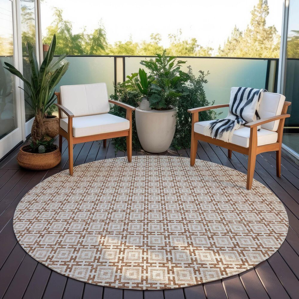Dalyn Rug Company Marlo 8&#39; Round Taupe Indoor/Outdoor Area Rug, , large
