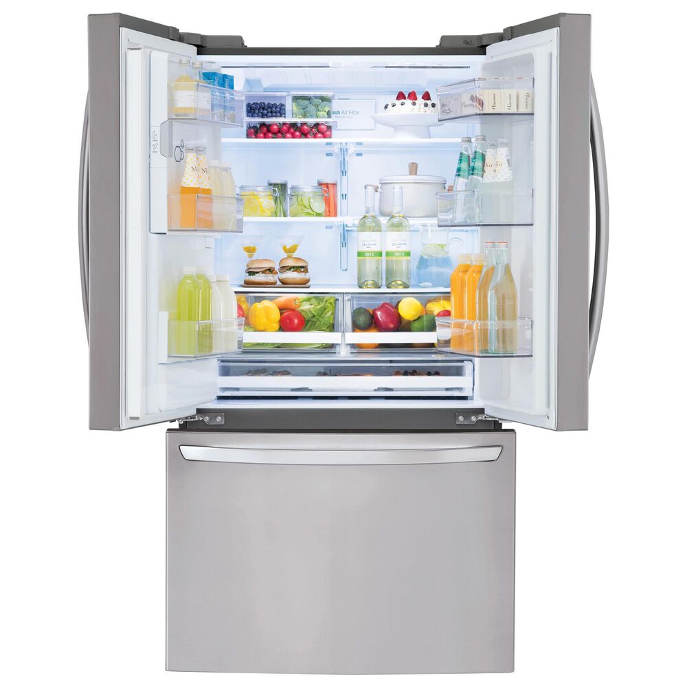 Lg 27 9 Cu Ft Capacity 3 Door French Door Refrigerator In Stainless Steel Nebraska Furniture Mart