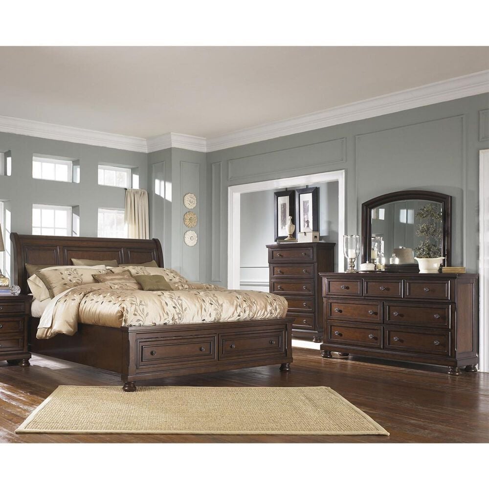 Millenium Porter 4-Piece King Storage Bedroom Set in Burnished Brown, , large