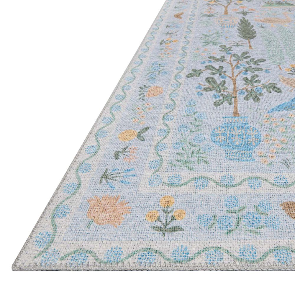 Rifle Paper Co. x Loloi Menagerie 5&#39; x 7&#39;6&quot; Light Blue Area Rug, , large
