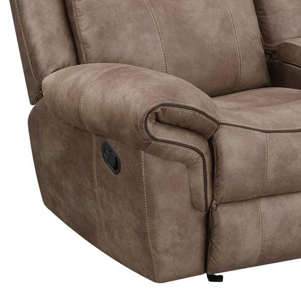 Steve Silver Nashville Manual Glider Recliner Console Loveseat in Cocoa, , large