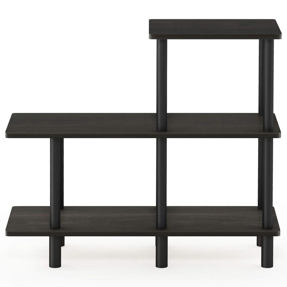 HOMLUX Turn-N-Tube 3-Tier Cube Ladder Display Rack in Espresso and Black, , large