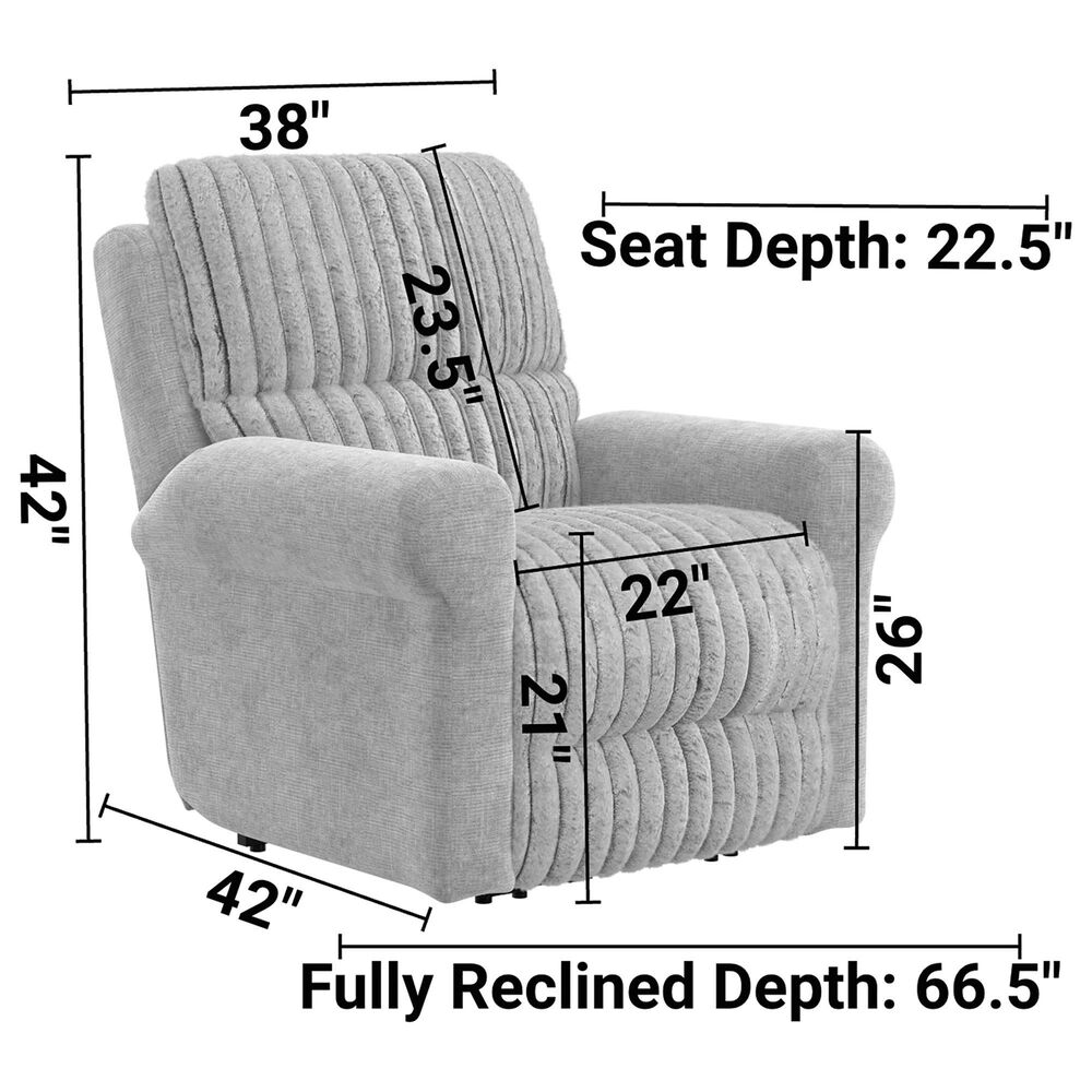Catnapper Foxy Power Lay Flat Recliner with Zero Gravity in Nickel, , large