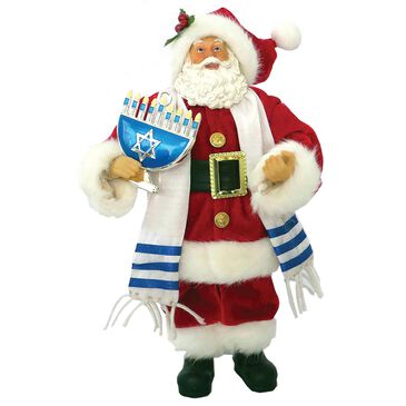Santa"s Workshop 12" Hanukkah Santa in Red and White, , large
