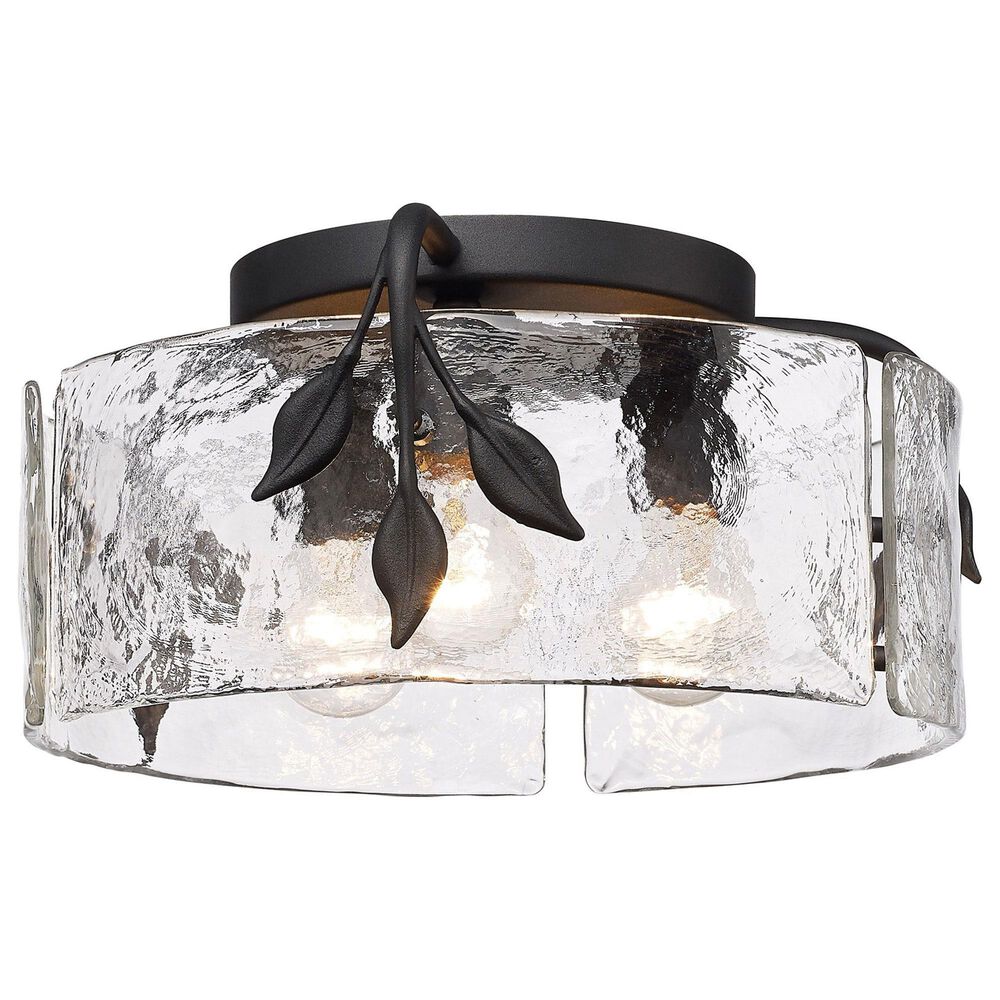 Golden Lighting Calla 3-Light Flush Mount in Natural Black, , large