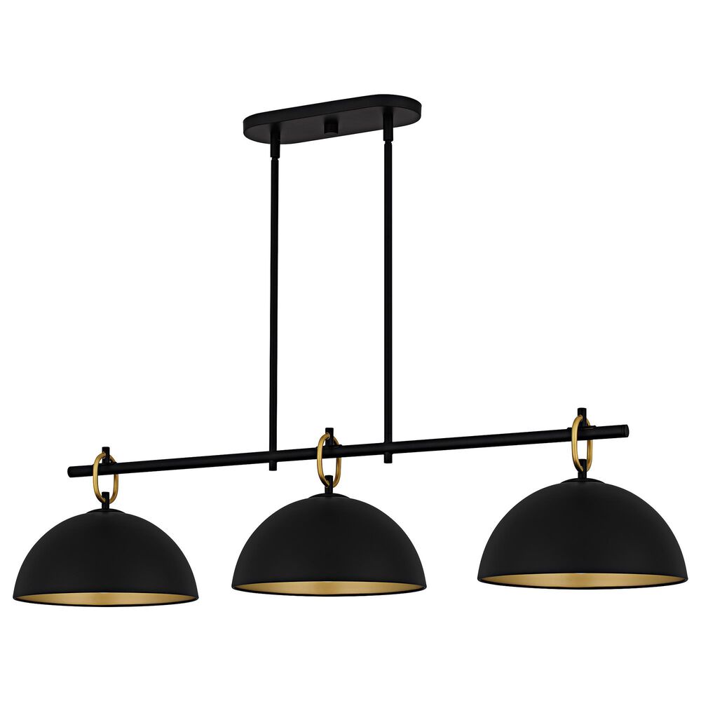 Quoizel Cleo 3-Light Linear Chandelier in Matte Black, , large