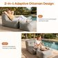 HOMLUX 2-in-1 Bean Bag Chair with Ottoman in Dark Gray, , large