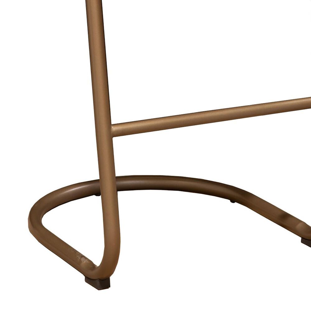 Home Trends &amp; Design Portofino Bar Stool in Antique Gold and Top Grain Leather, , large