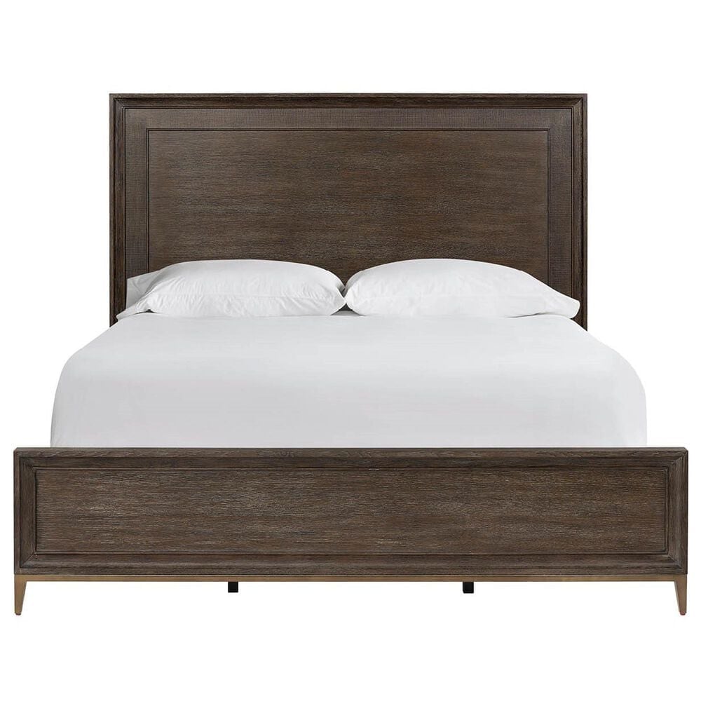 Furniture Worldwide Montclair Queen Panel Bed in Embossed Cocoa and Smoked Gold, , large