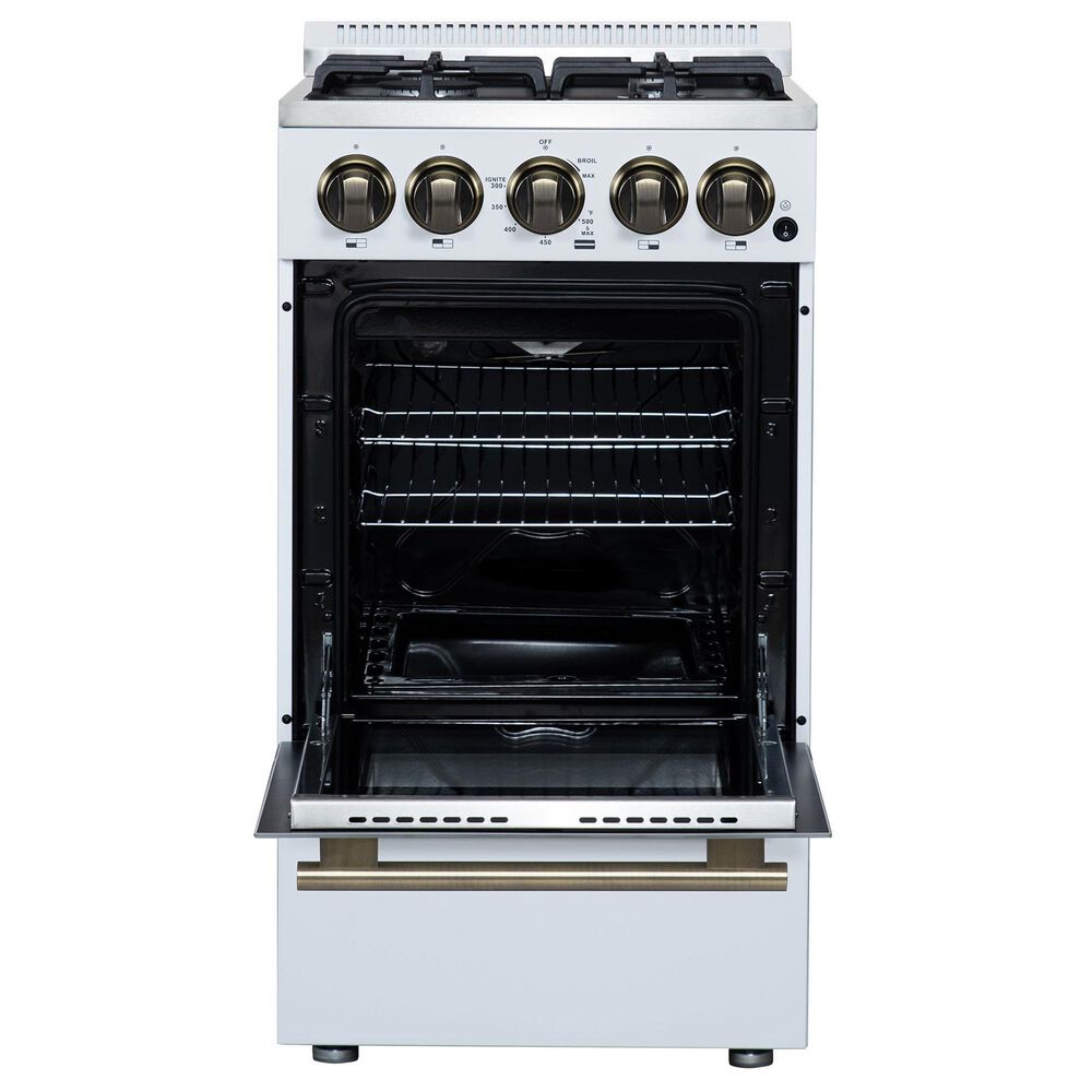 Forno Lamazze 20" Freestanding Gas Range in White, , large