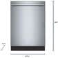 Bosch 300 Series 24" Built-In Bar Handle Dishwasher with Anti-Fingerprint in Stainless Steel, , large
