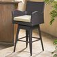 Hearth and Haven Modern Outdoor Swivel Bar Stool in Brown, , large