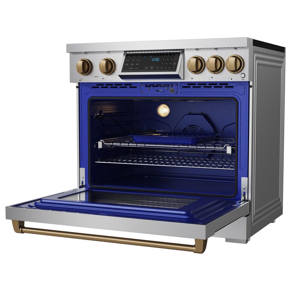Thor Kitchen Gordon Ramsay 6.0 Cu. Ft. Professional Induction Range with Bronze Color Kit Assembly in Stainless Steel, , large
