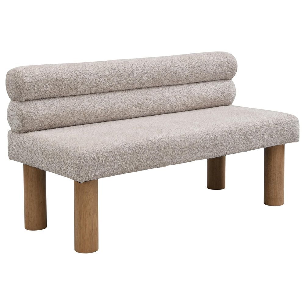 Hearth and Haven 52" Upholstered Dining Bench in Natural, , large