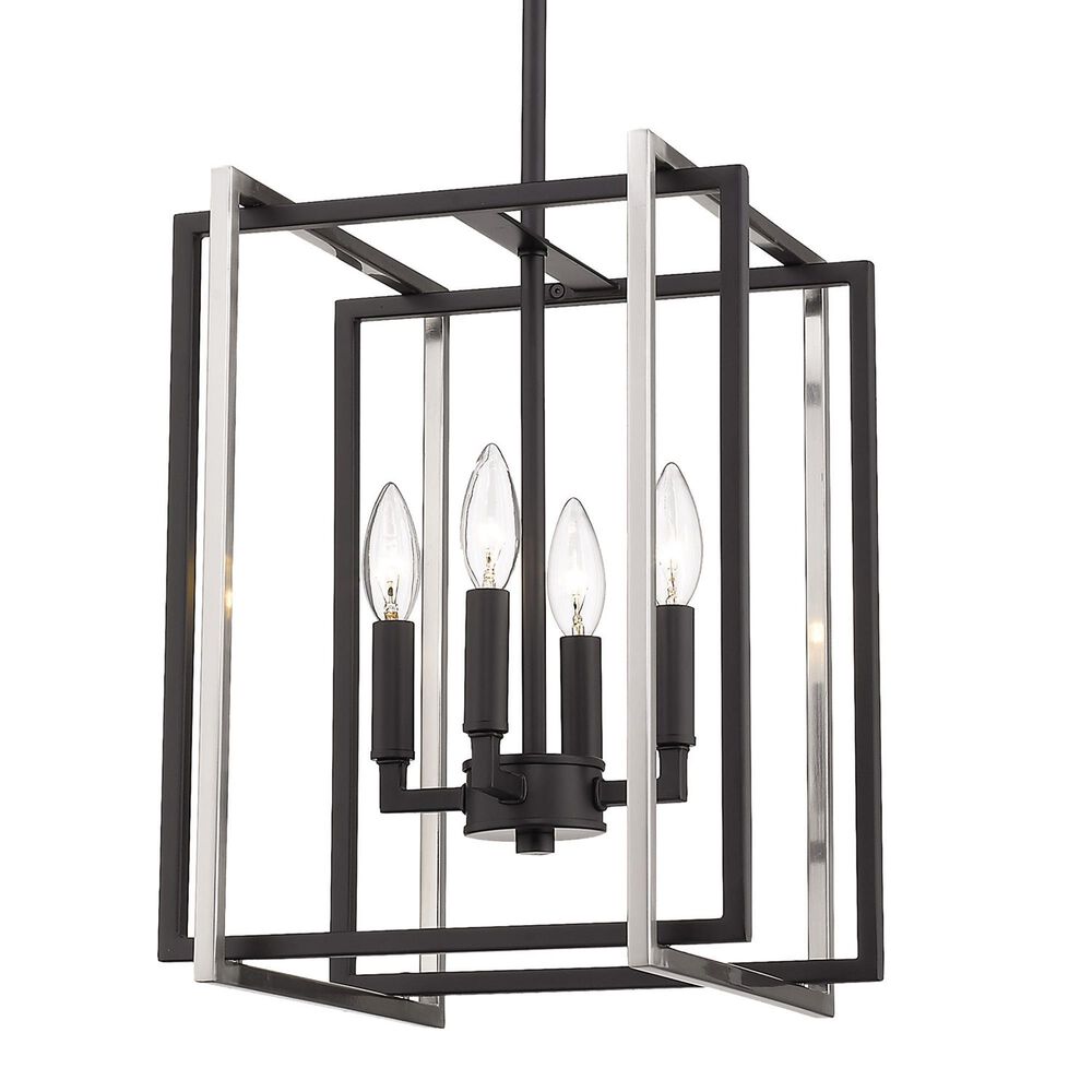 Golden Lighting Tribeca 4-Light Chandelier in Matte Black and Pewter, , large