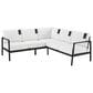 Linon Home Decor Holland 2-Piece Outdoor Sectional Sofa with White Upholstery in Black, , large