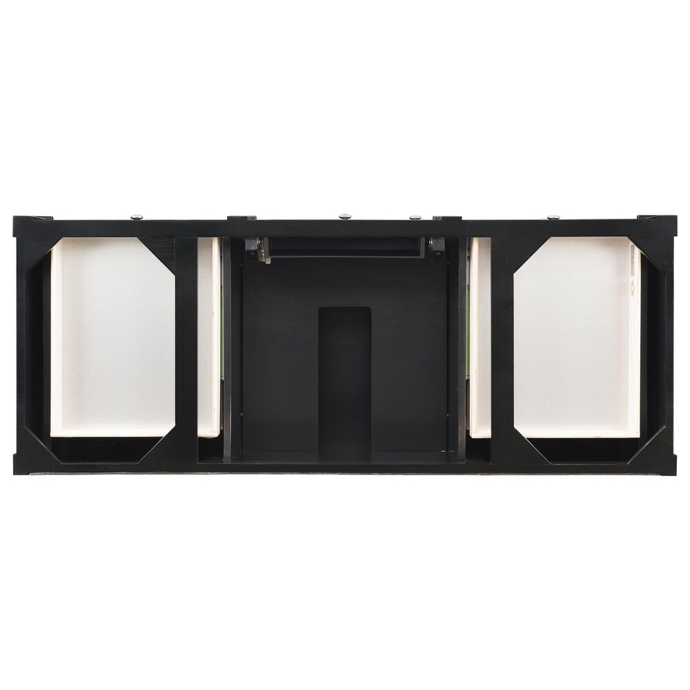 James Martin Vanities Brittany 60" Single Bathroom Vanity in Black Onyx with 3 cm Charcoal Soapstone Quartz Top and Rectangle Sink, , large
