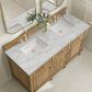 James Martin Vanities Lorelai 60" Double Vanity in Light Natural Oak with 3 cm Victorian Silver Quartz Top, , large