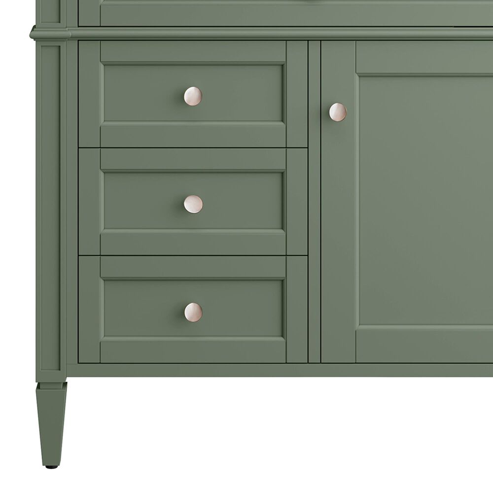 James Martin Vanities Brittany 36" Single Bathroom Vanity in Smokey Celadon with 3 cm White Zeus Quartz Top and Rectangular Sink, , large