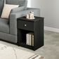 HOMLUX 1-Drawer Modern Nightstand with Knob Handle in Black Oak (Set of 2), , large
