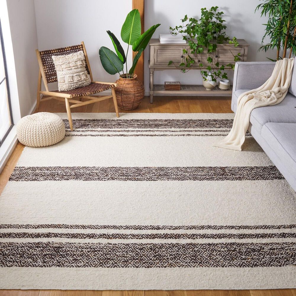 Safavieh Natura NAT328Z 9&#39; x 12&#39; Black and Ivory Area Rug, , large
