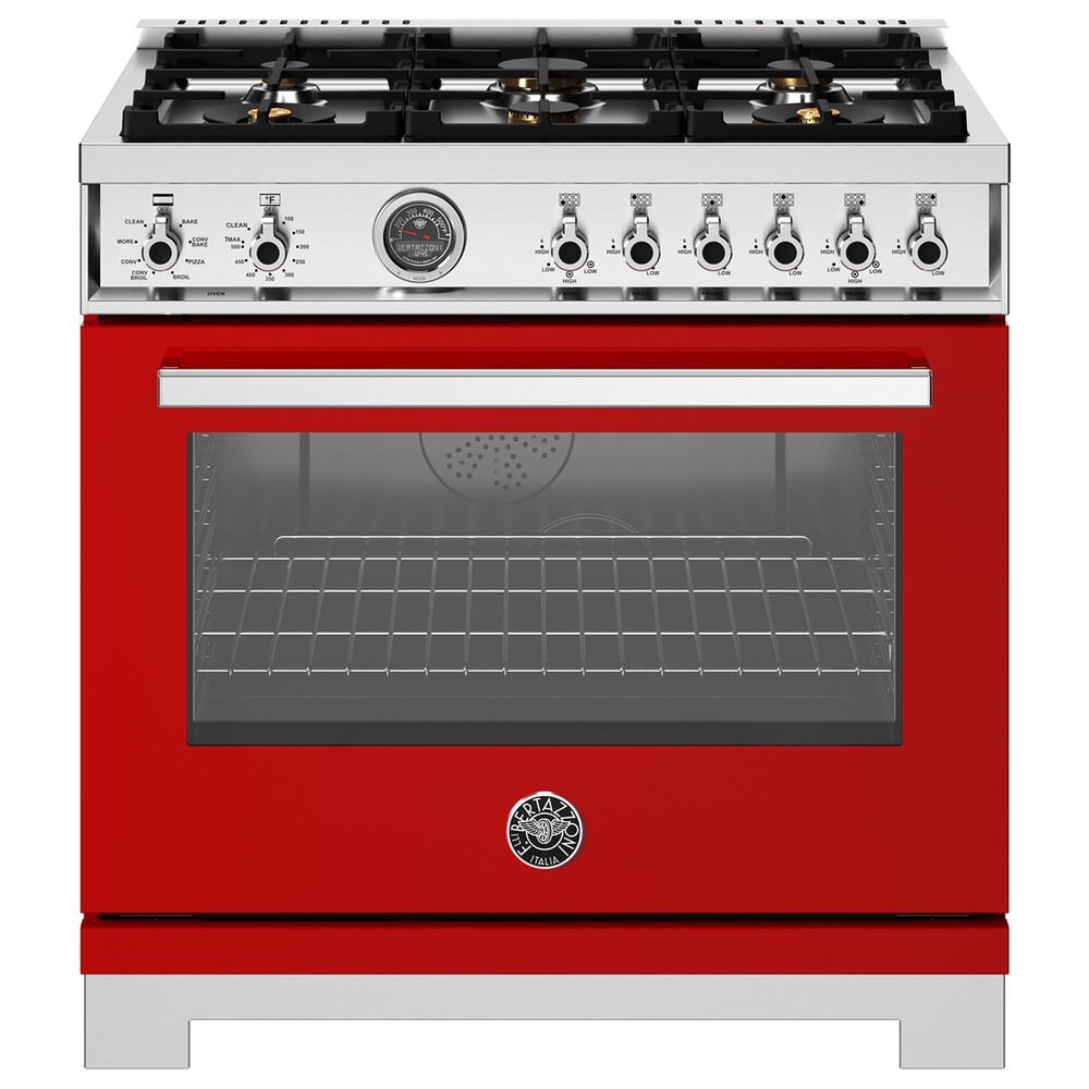 Bertazzoni Professional 5.7 Cu. Ft. Freestanding Dual Fuel Range in Rosso, , large