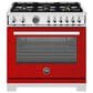 Bertazzoni Professional 5.7 Cu. Ft. Freestanding Dual Fuel Range in Rosso, , large