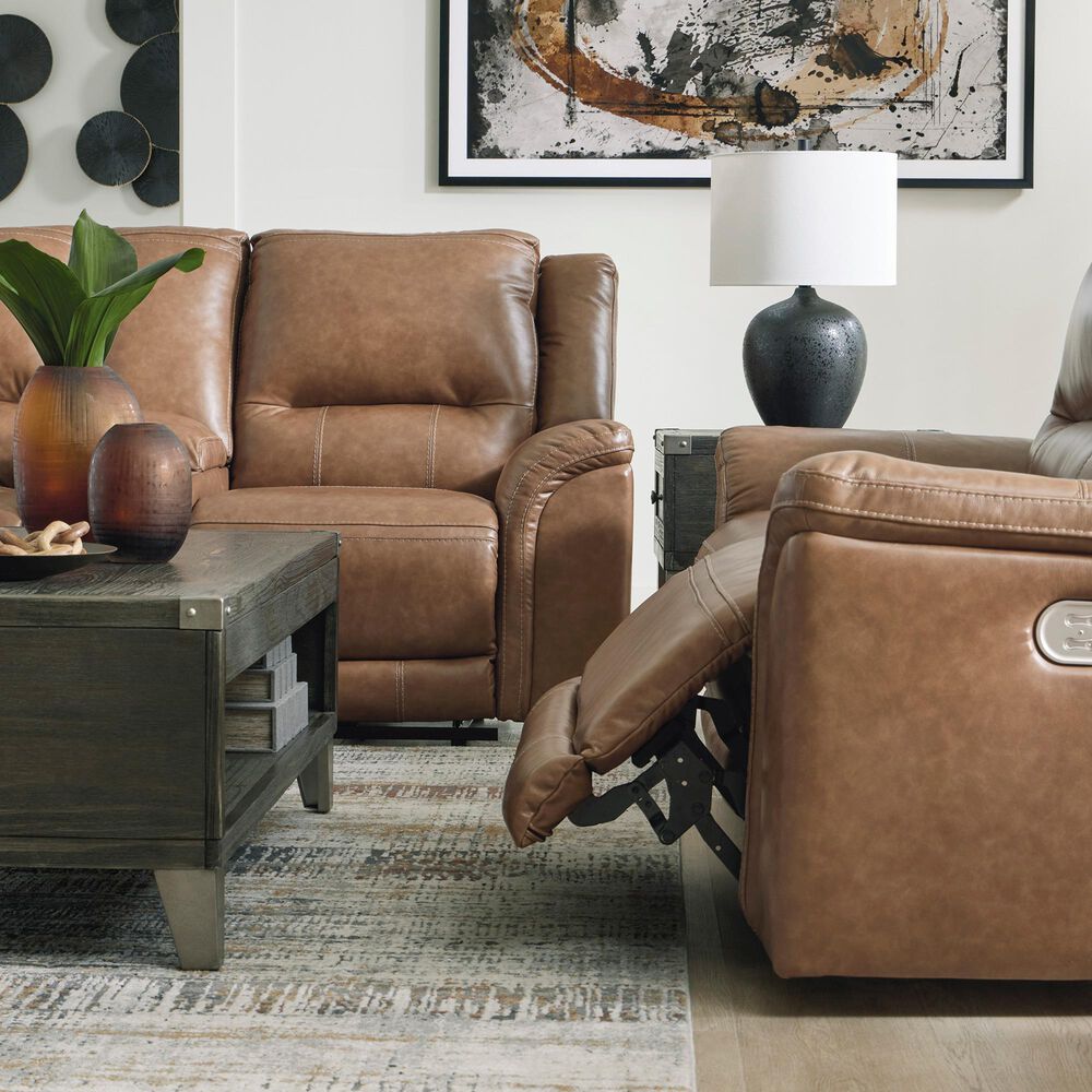 Ashley Trasimeno 2-Piece Power Reclining Living Room Set in Caramel, , large