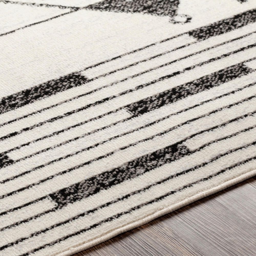 Surya Pisa 6&#39; x 7&#39;9&quot; Black, Gray and Ivory Area Rug, , large