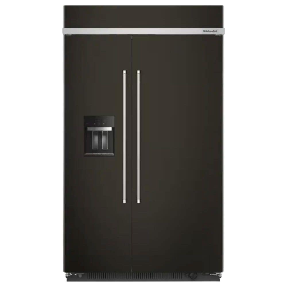 KitchenAid 29.4 Cu. Ft. Built-In Side by Side Refrigerator in Black Stainless Steel, , large