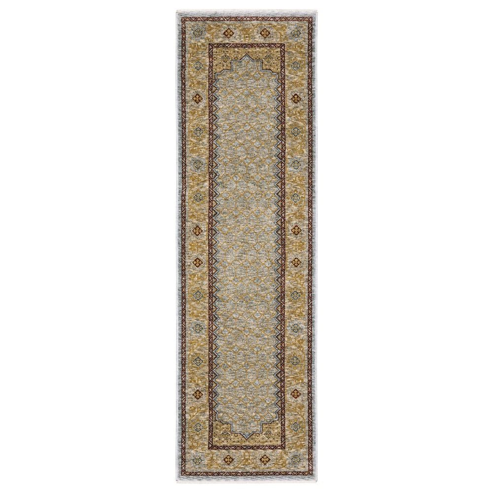 Oriental Weavers Capella Blue and Gold 2"3" x 7"6" Runner, , large