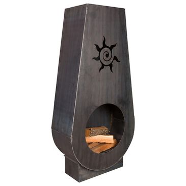 Napa East Collection Suns Fire Steel Outdoor Fireplace in Raw Steel, , large