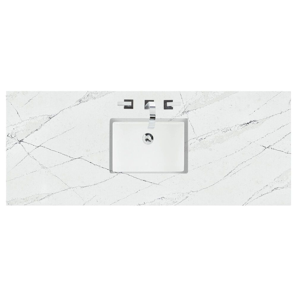 James Martin Vanities Breckenridge 60&quot; Single Bathroom Vanity in Light Natural Oak with 3 cm Ethereal Noctis Quartz Top and Rectangular Sink, , large