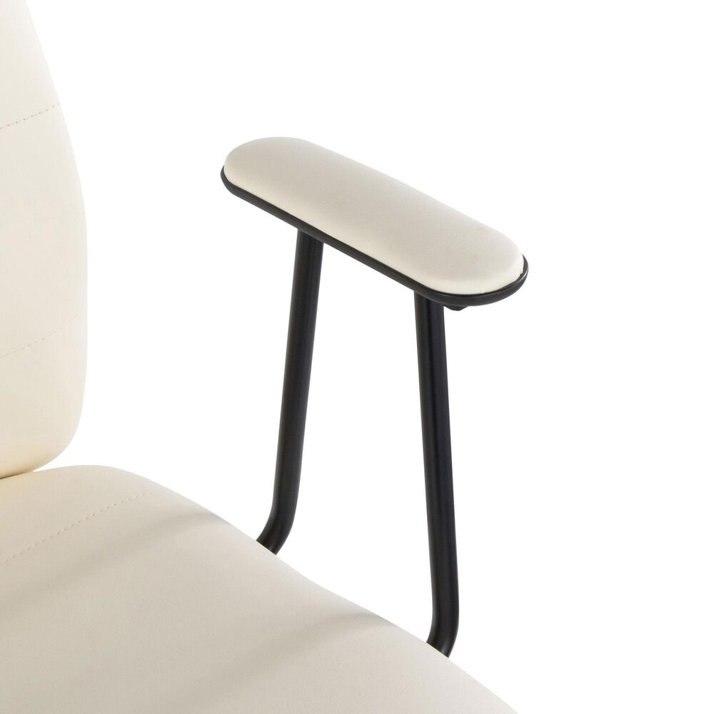 Lumisource Fredrick Office Chair with Cream Cushion in Black, , large