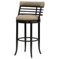 Armen Living Telia Bar Height Stool with Mushroom Brown Upholstery in Dark Brown, , large