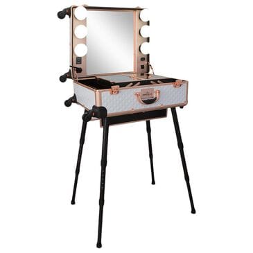 Impressions Vanity SlayCase Vanity Case with Stand in White and Rose Gold Studded, , large