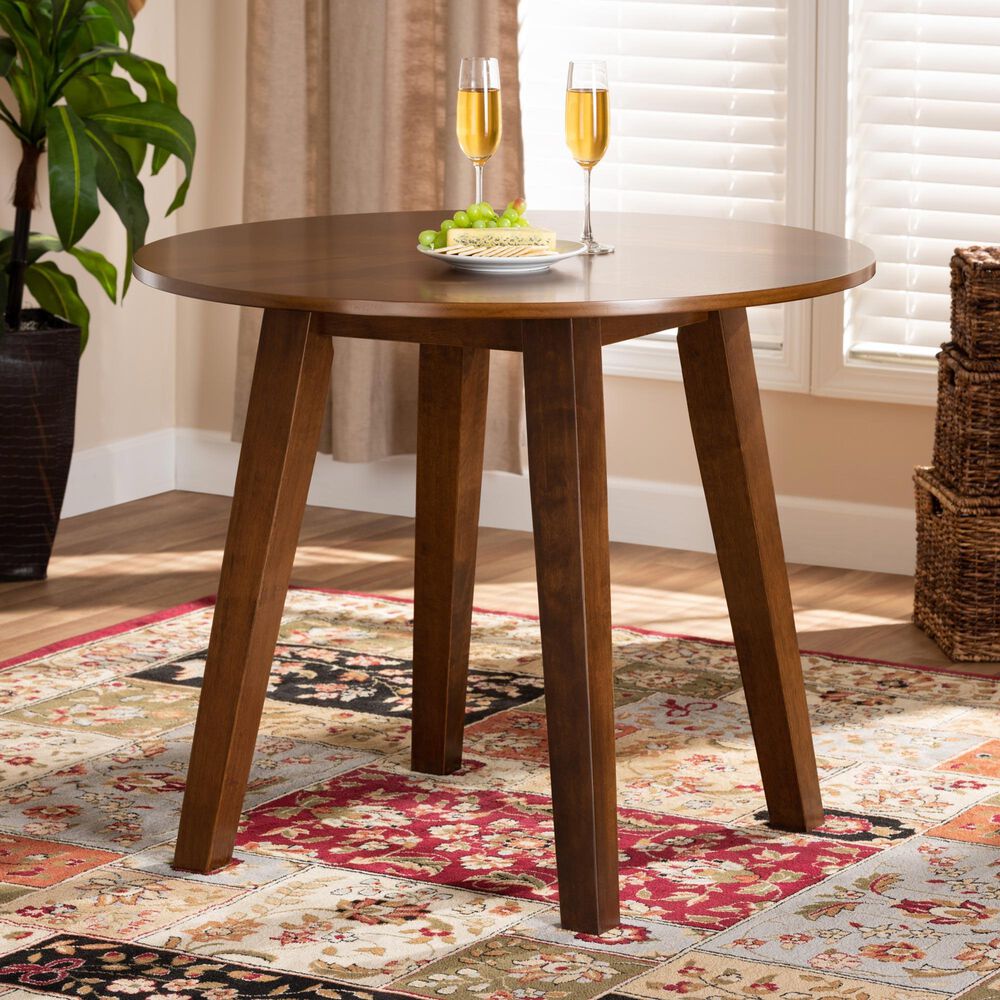 Baxton Studio Ela Dining Table in Walnut Brown - Table Only, , large