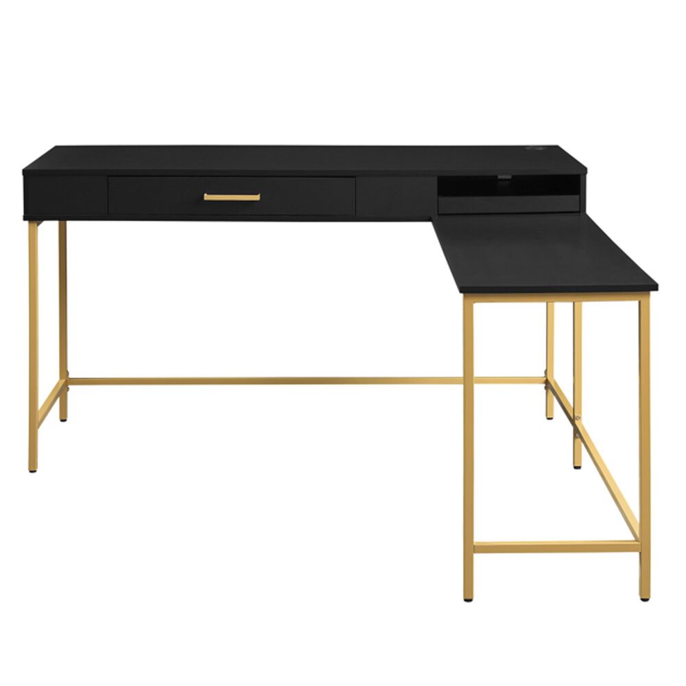 OSP Home 54" L-Desk in Black, , large