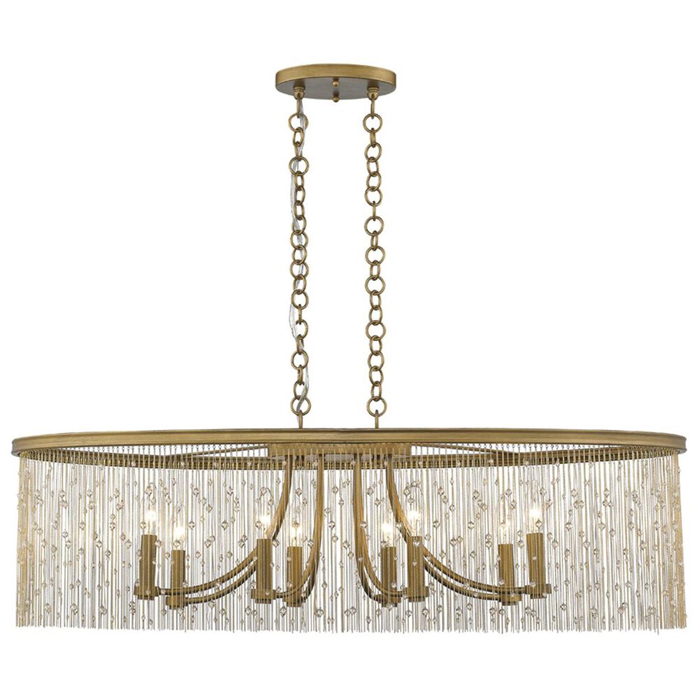 Golden Lighting Marilyn CRY Linear Pendant in Peruvian Gold with Crystal Strands, , large