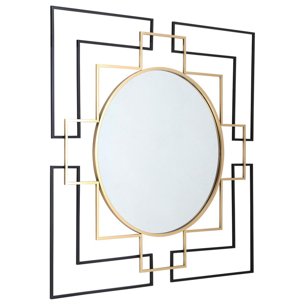 Ashley Oceanal Accent Wall Mirror in Black and Gold, , large