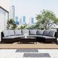 HOMLUX 5 Pieces All-Weather Brown PE Rattan Wicker Sofa Set in Grey, , large