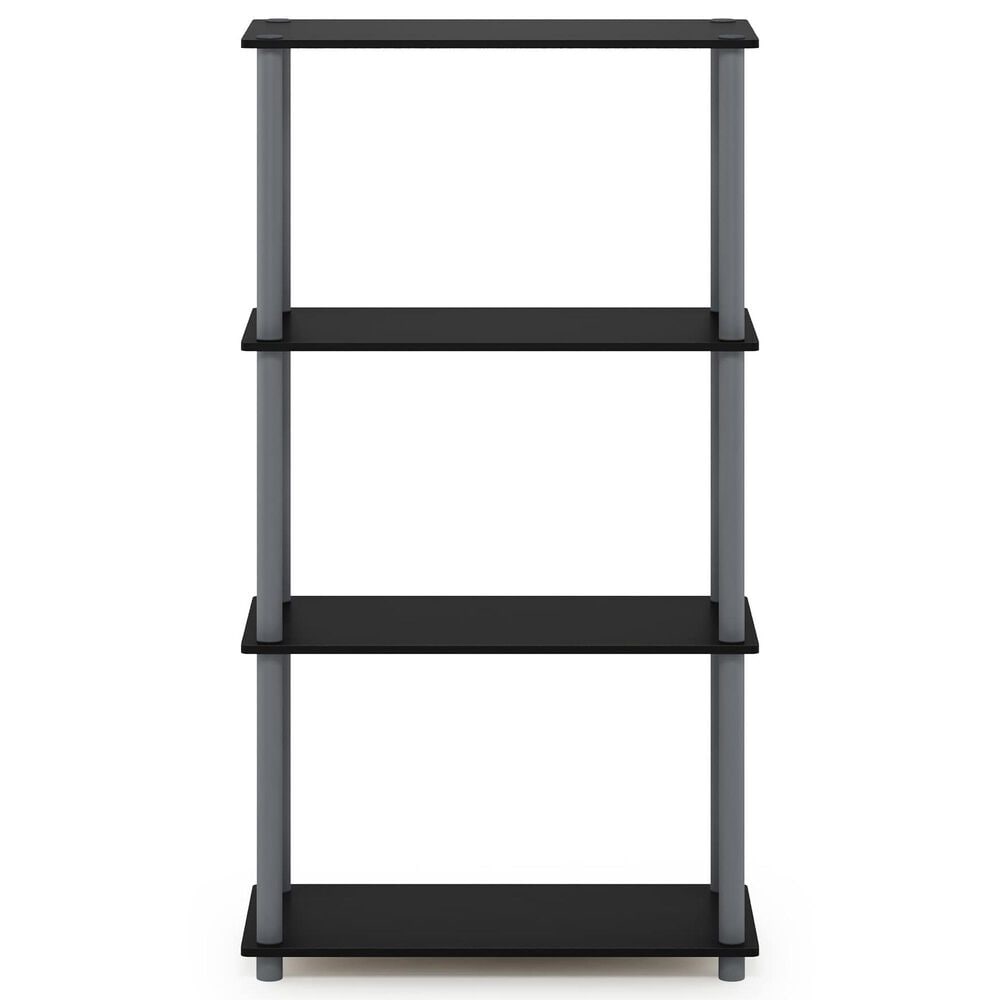 HOMLUX Turn-N-Tube 4-Tier Multipurpose Shelf Display Rack in Black and Grey, , large