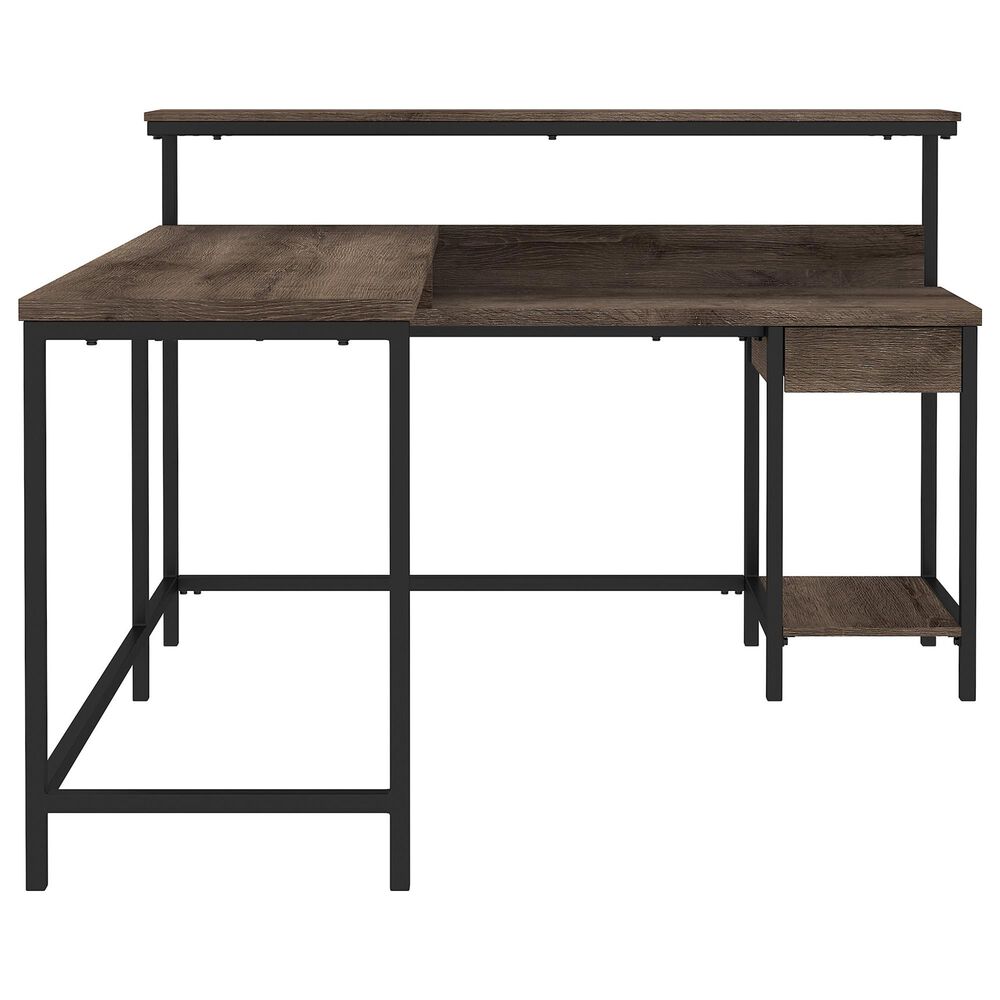 Signature Design by Ashley Arlenbry L-Shaped Desk with Storage in Weathered Oak, , large