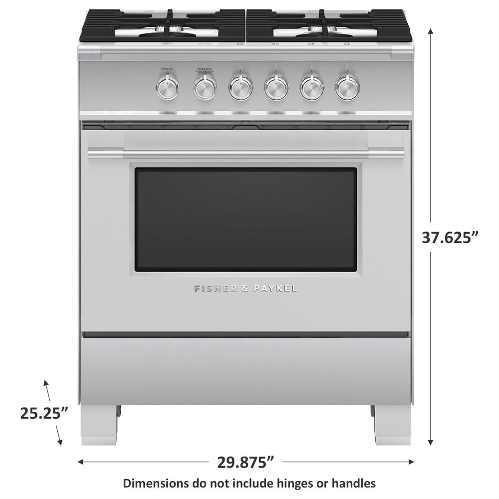 Fisher &amp; Paykel 30&quot; Freestanding Classic Gas Range in Stainless Steel, , large